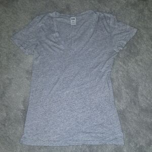 PINK Victoria's Secret Light Gray V-Neck Tee
